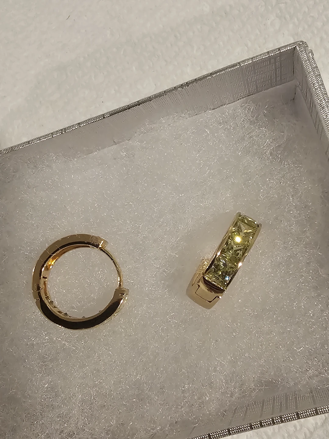 GoldPlated  Hoop Earrings with Peridot (CZ Simulated) - photo 4