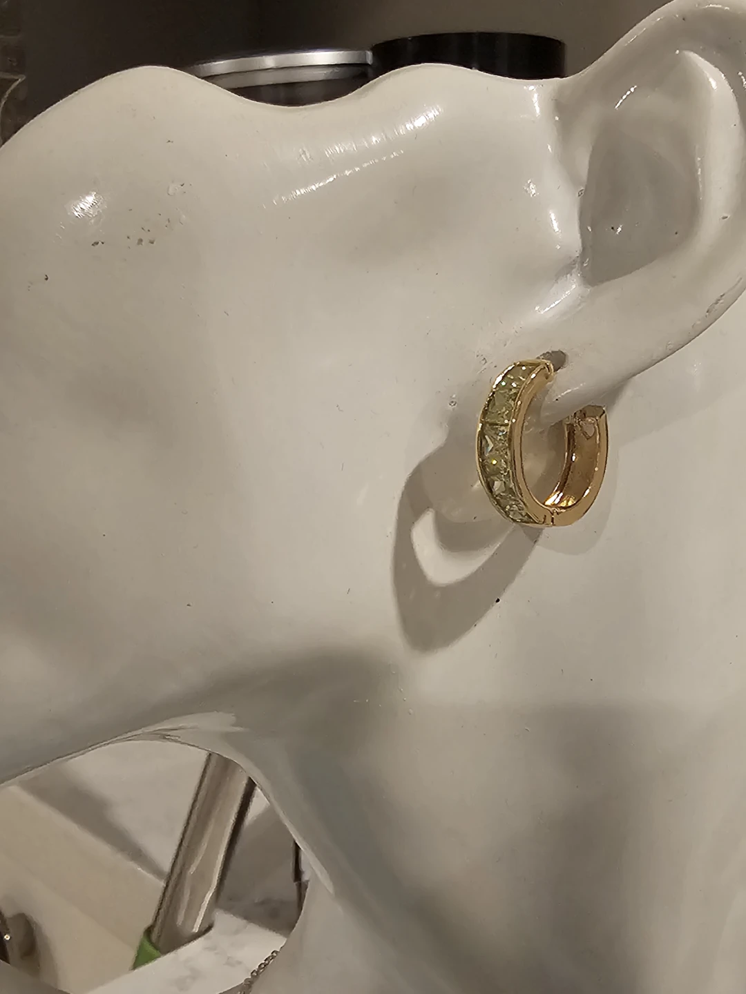 GoldPlated  Hoop Earrings with Peridot (CZ Simulated) - photo 5