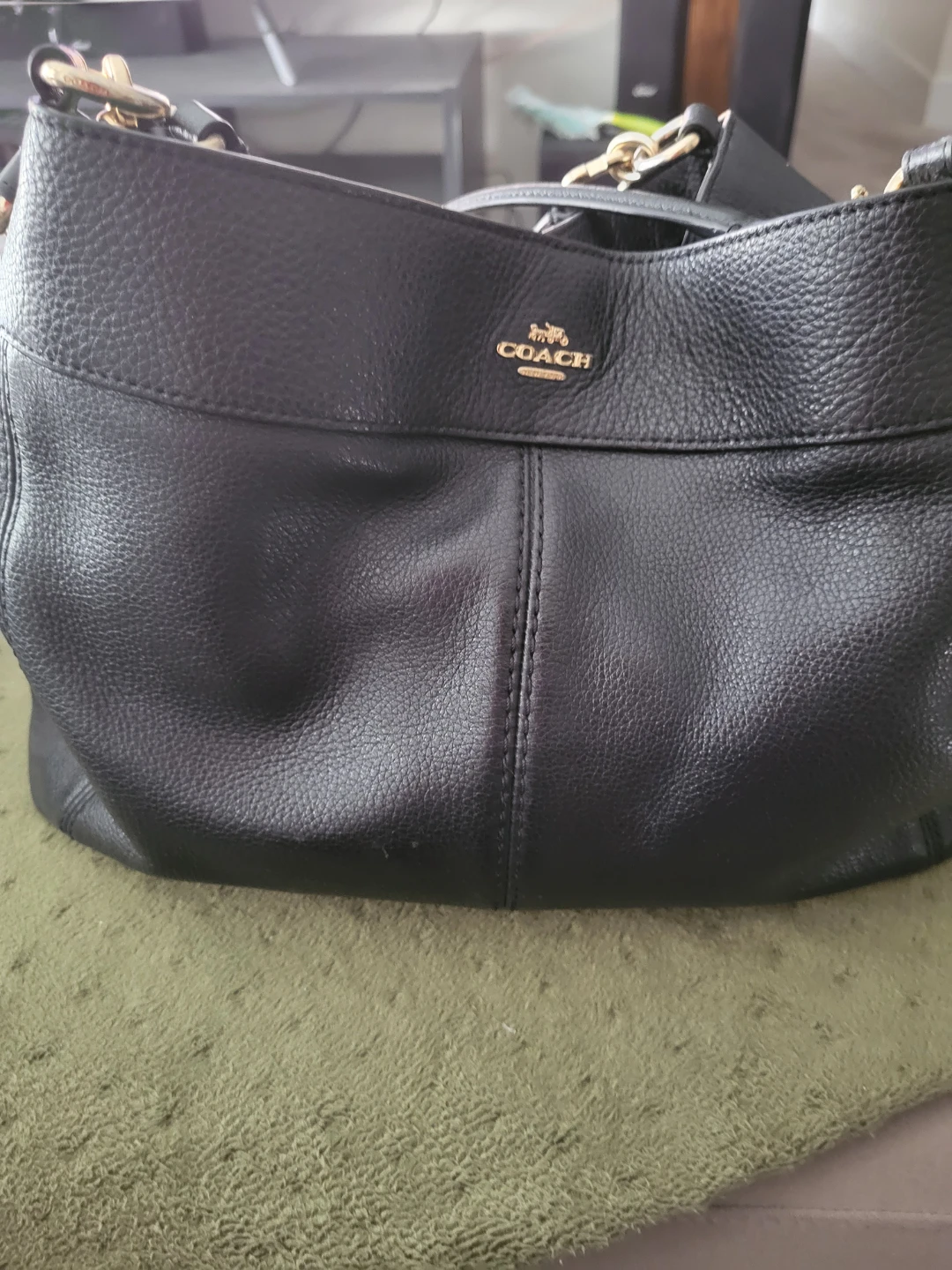 Coach Black Leather Hobo Handbag