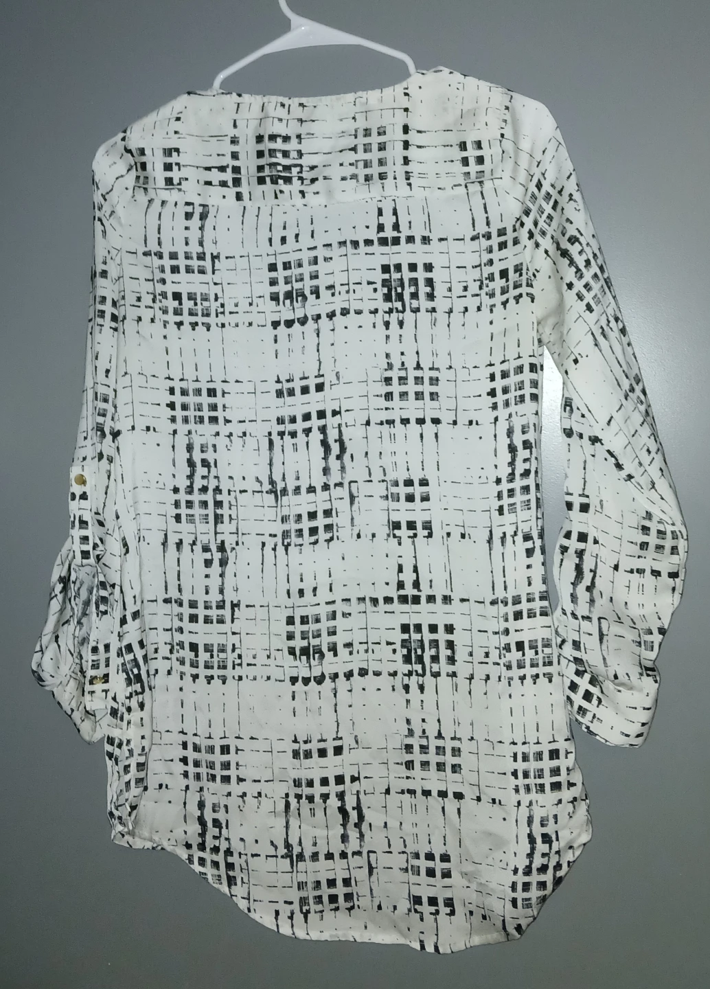 Apt. 9 White/Black Patterned Blouse