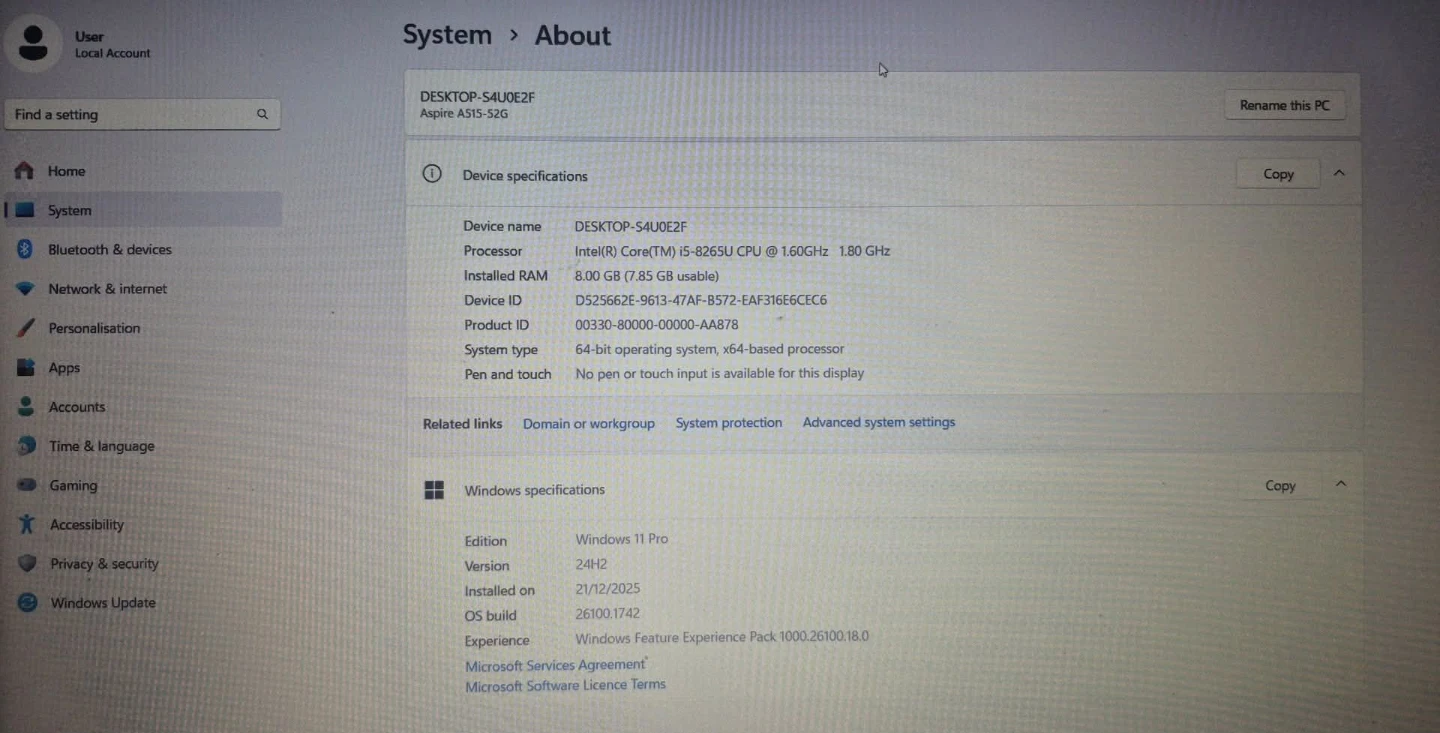 Acer Aspire A315-52G Laptop - photo 2