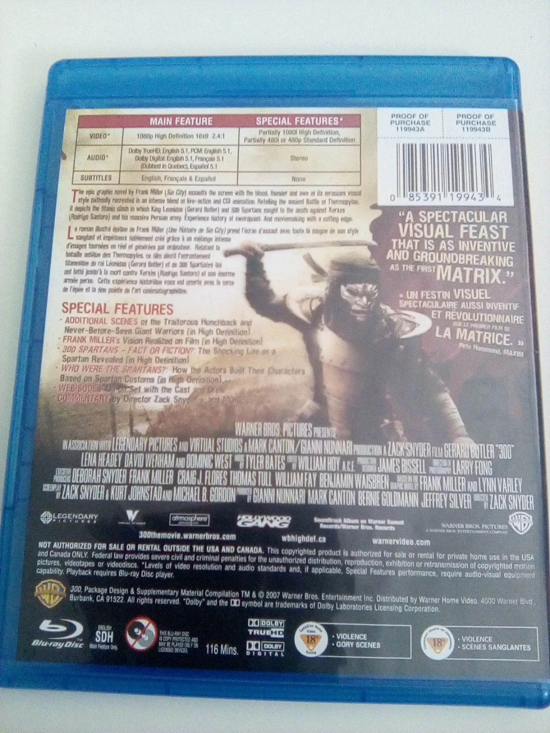 300 Blu-ray Disc Movie - photo 2