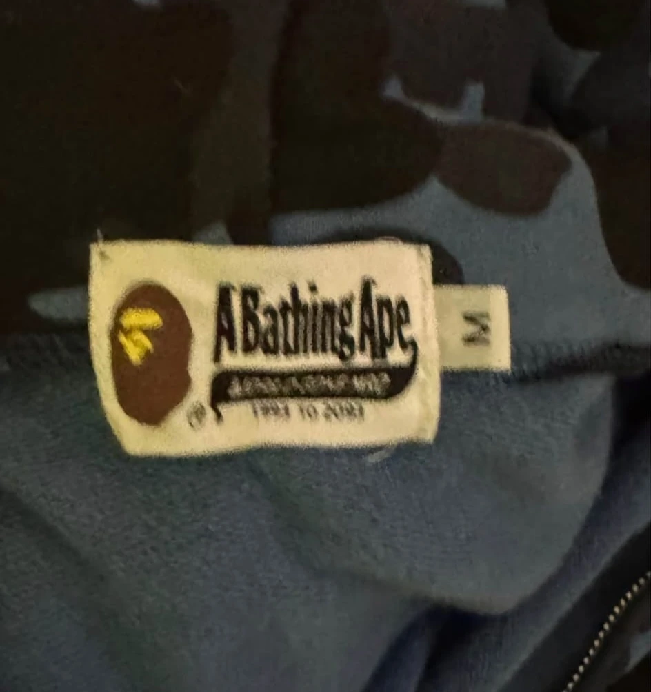A Bathing Ape (BAPE) Blue Camo Shark Hoodie - Size M - photo 5