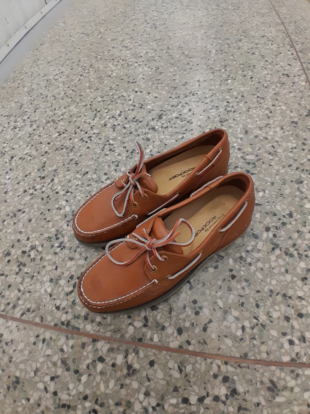 Rockport Brown Leather Boat Shoes Men's Size  10