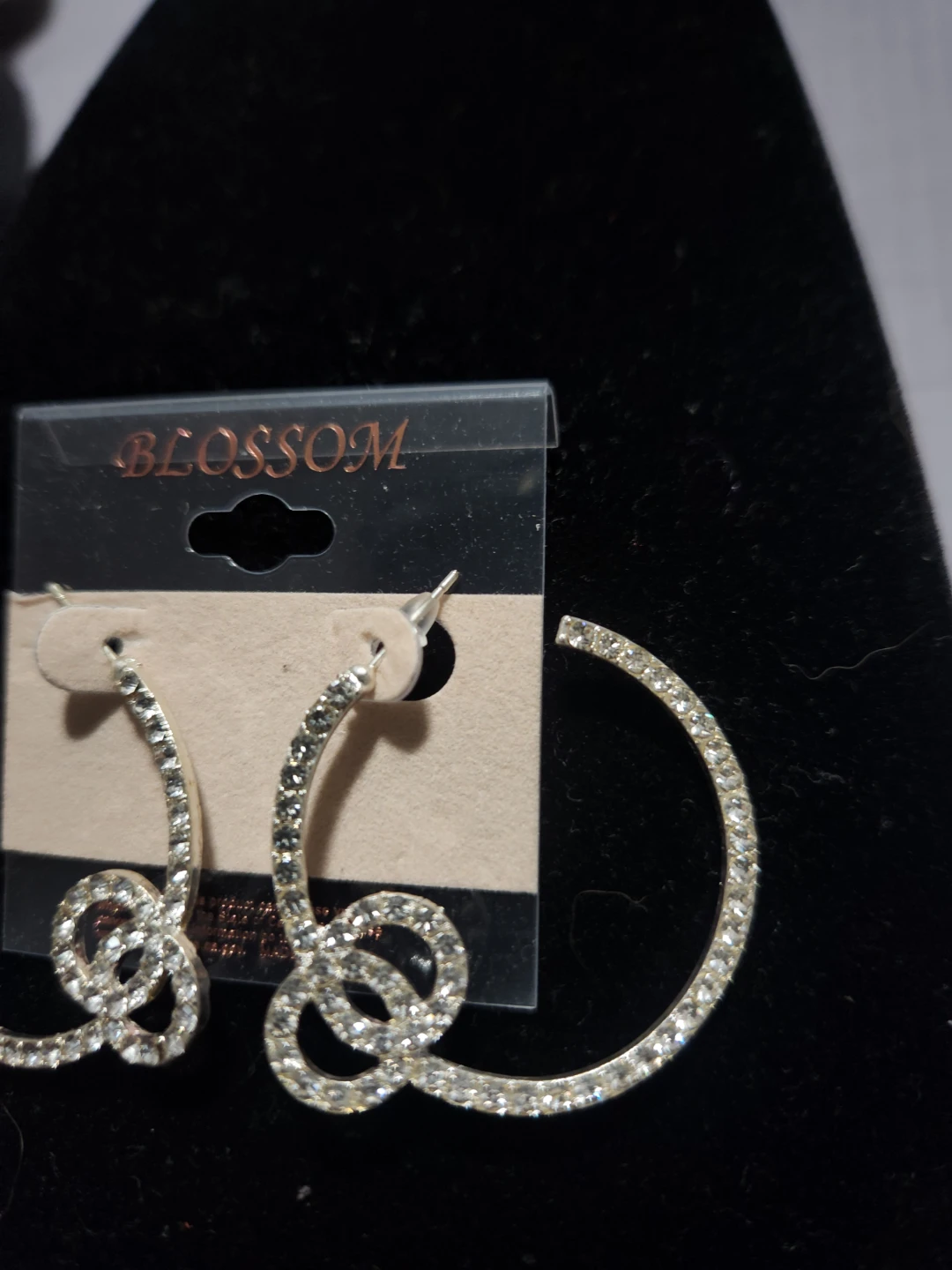 Blossom Hoop Earrings with Rhinestones
