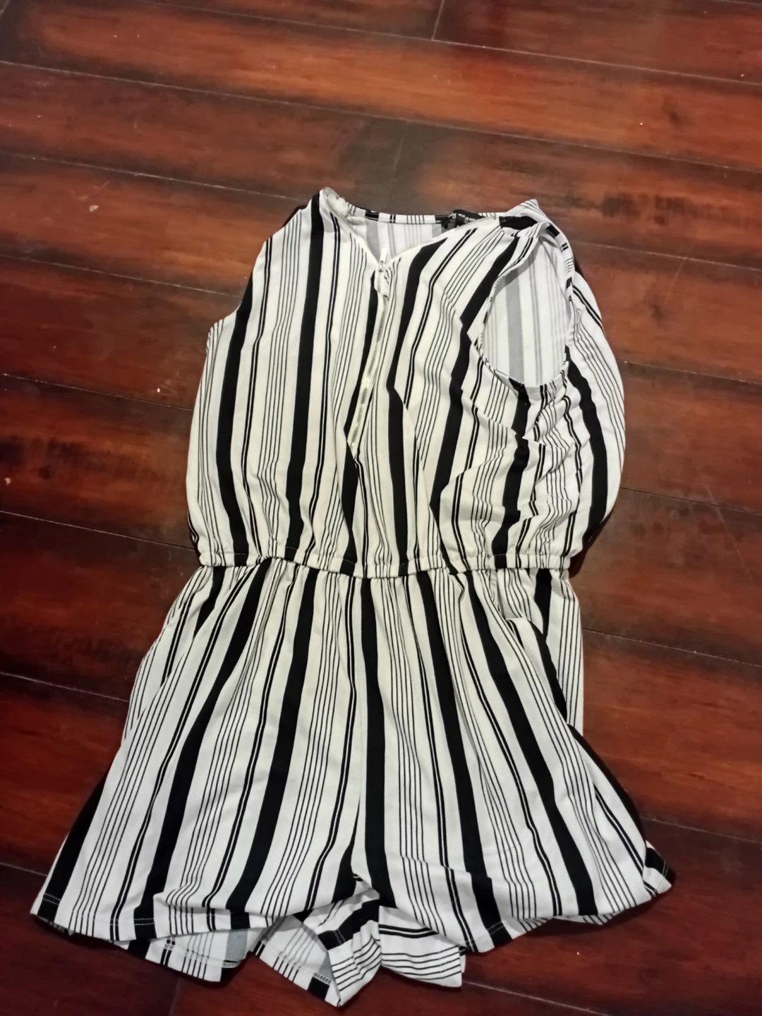 Black & White Striped Romper
