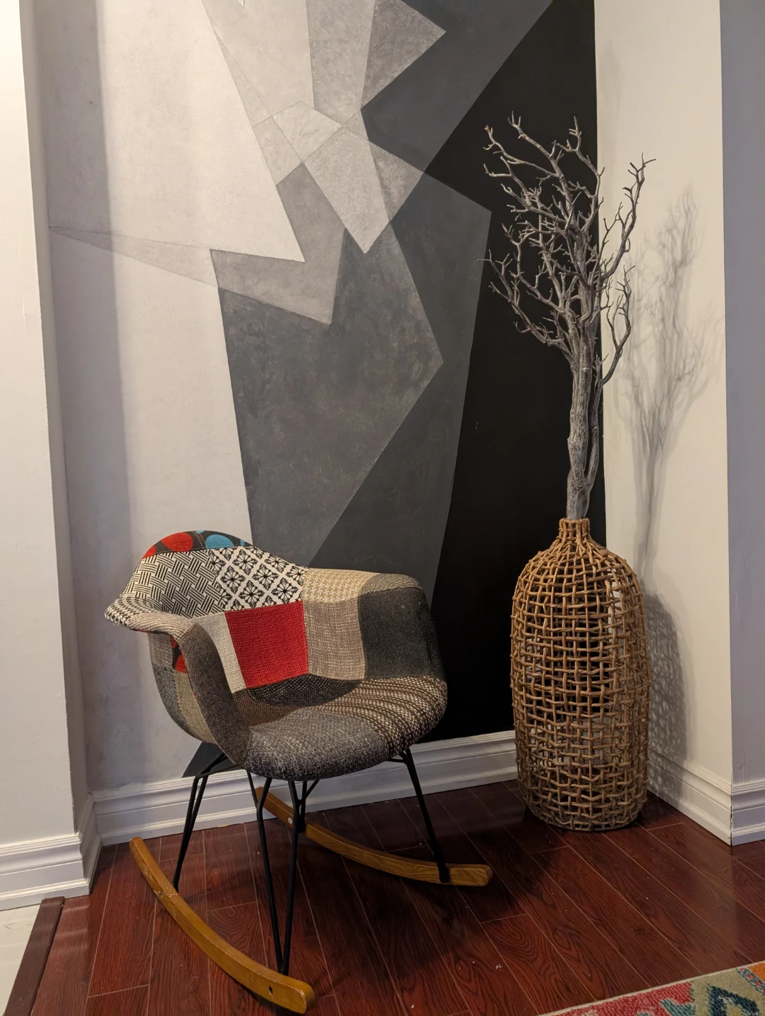 Funky Patchwork Accent Rocking Chair