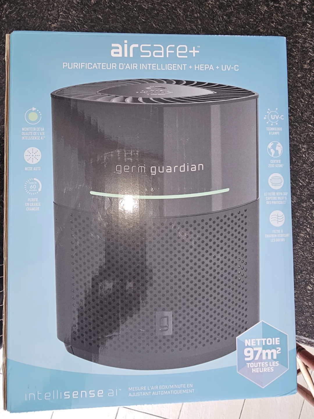 GermGuardian AirSafe+ Air Purifier HEPA + UV-C