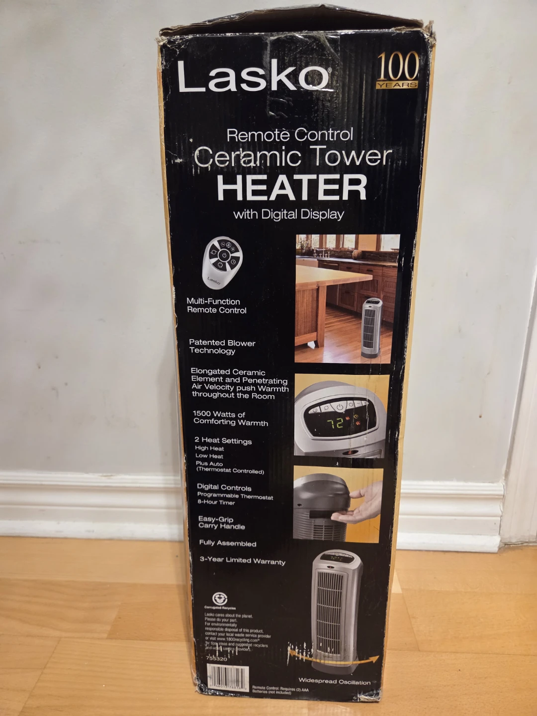Lasko Remote Control Ceramic Tower Heater - photo 2