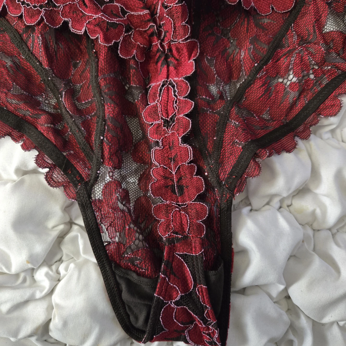 Savage X Fenty Red Floral Lace Bodysuit - photo 4