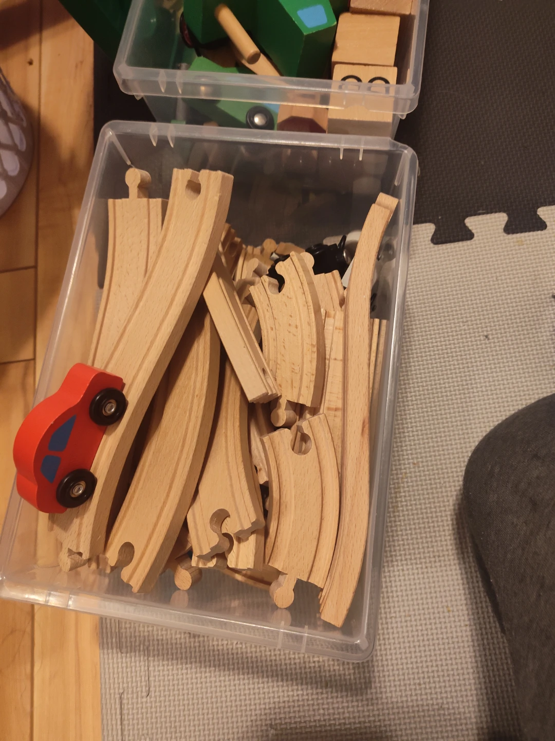 Wooden Train Tracks and Toy Car Set - photo 2
