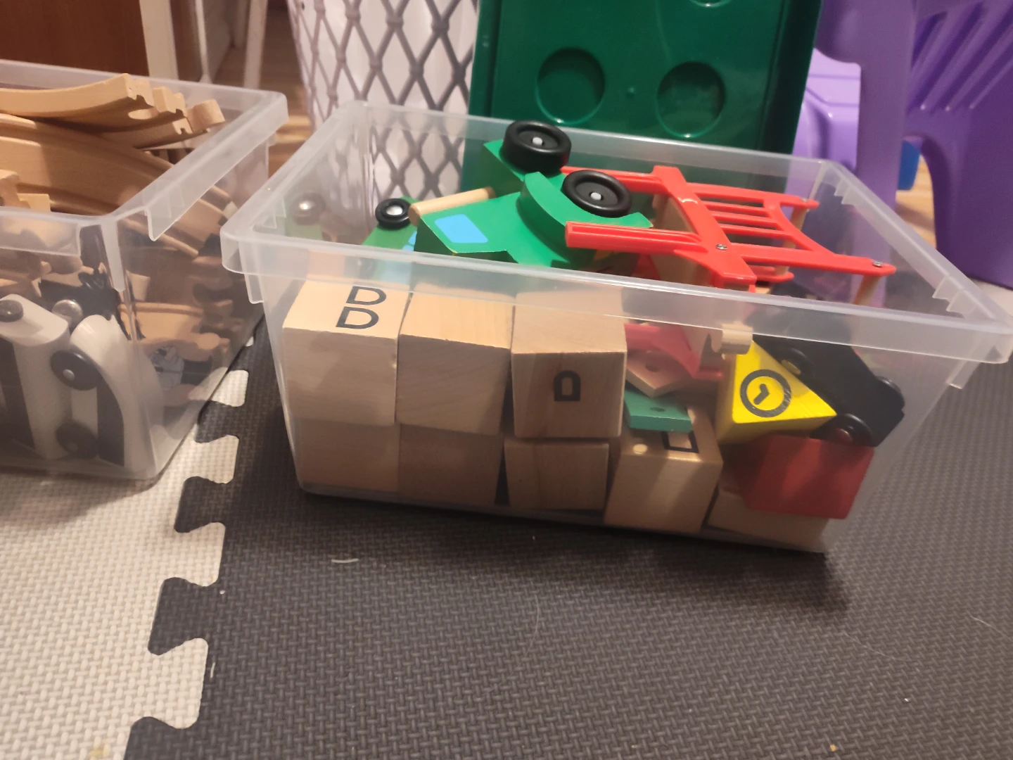Wooden Train Tracks and Toy Car Set - photo 3