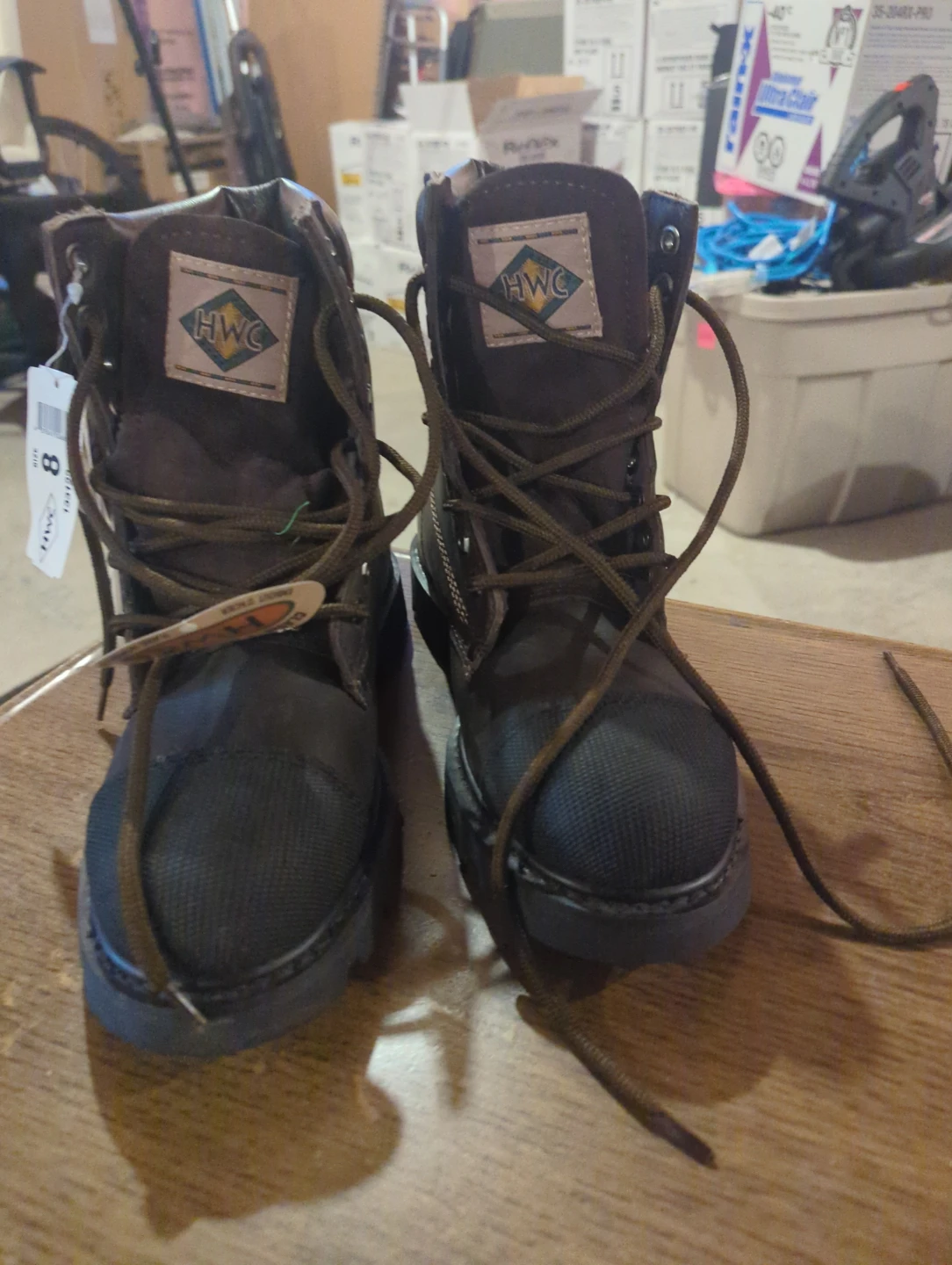 HWC Steel Toe Work Boots - Size 8