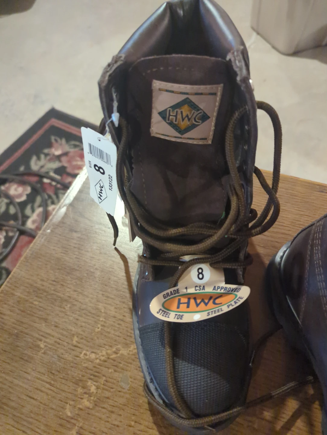 HWC Steel Toe Work Boots - Size 8 - photo 4