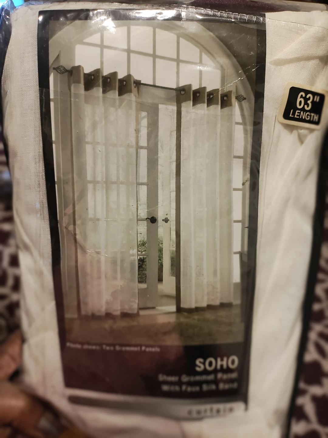 🥕Soho Sheer Grommet Curtain Panel 63" Length