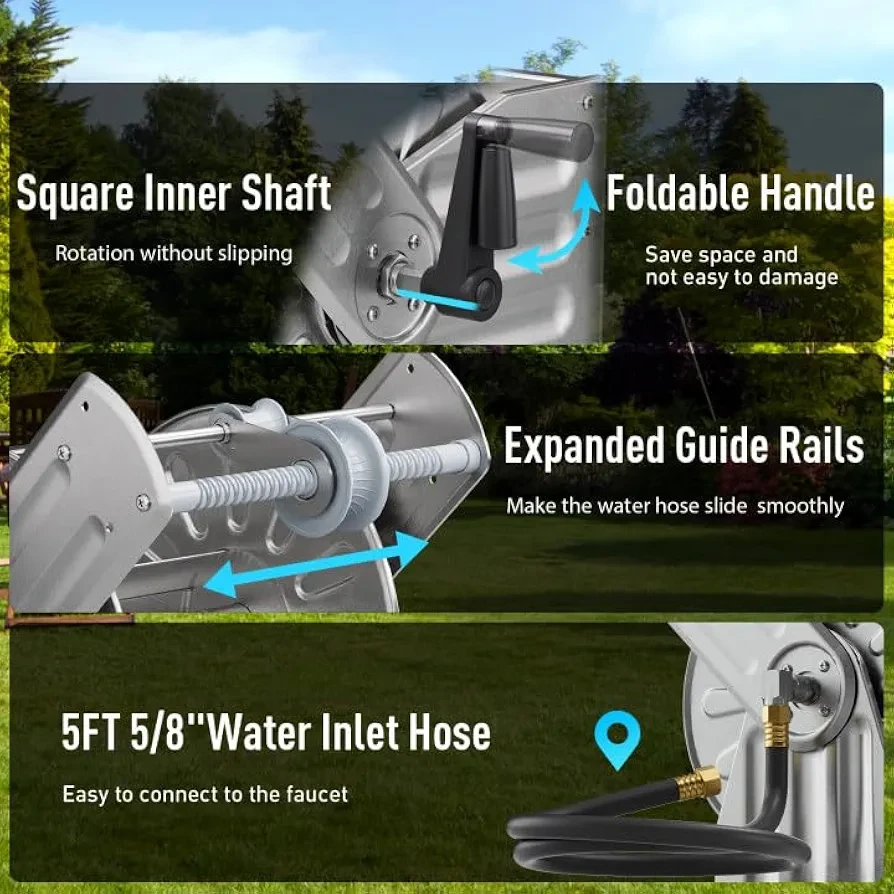 Greener Stainless Steel Garden Hose Reel - photo 3