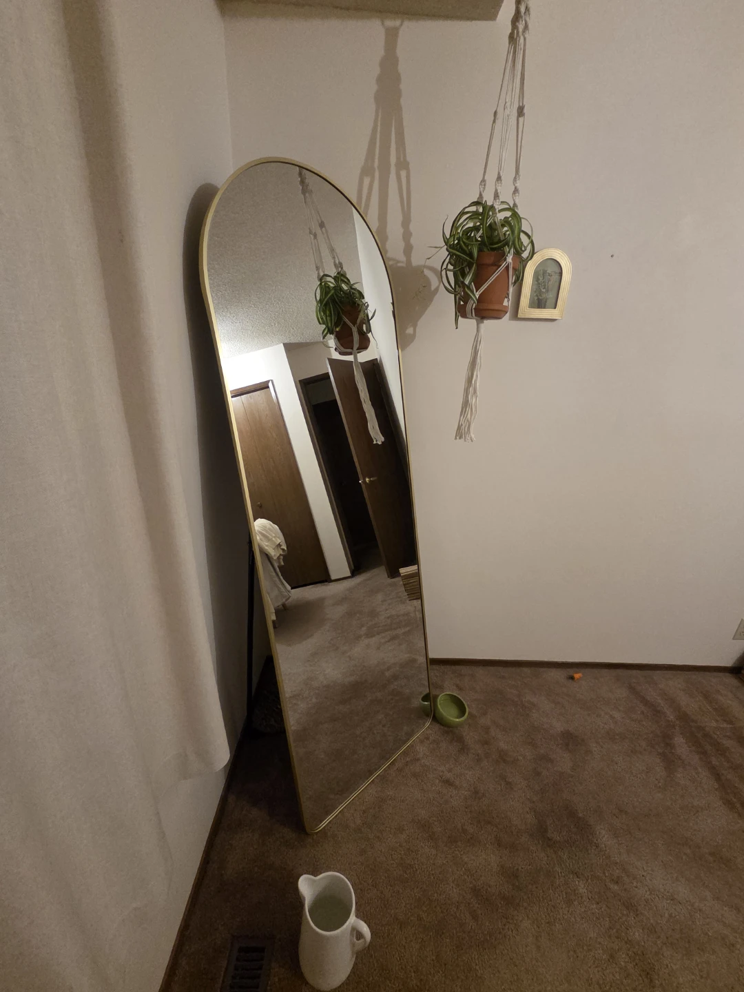 Gold Framed Arched Full Length Mirror