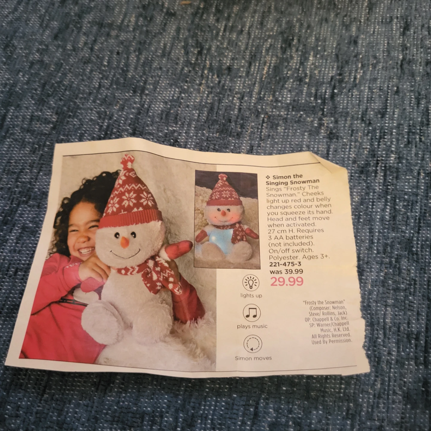 Simon the Singing Snowman Plush - photo 5