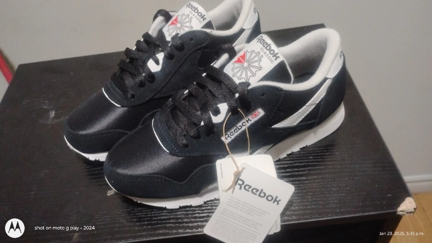 Reebok Classic Nylon Shoes - Black and White