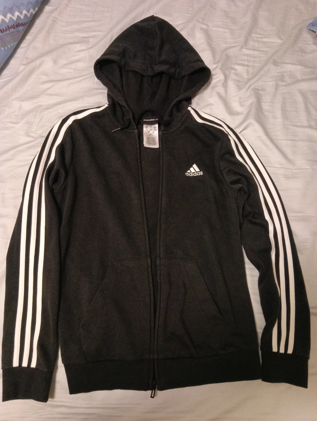 Adidas Black Zip-Up Hoodie - Size S