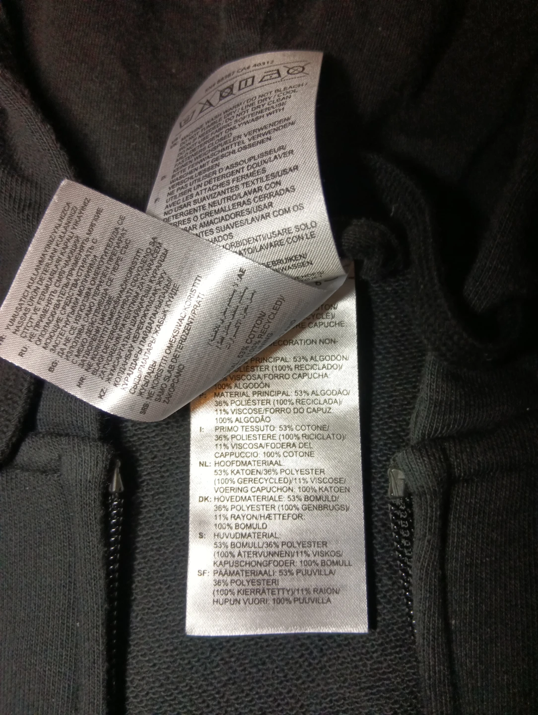 Adidas Black Zip-Up Hoodie - Size S - photo 3