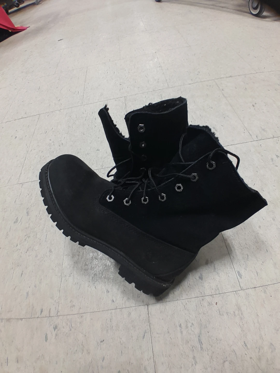 Black Suede Fur Lined  Timberland Winter Boots 6 - photo 5