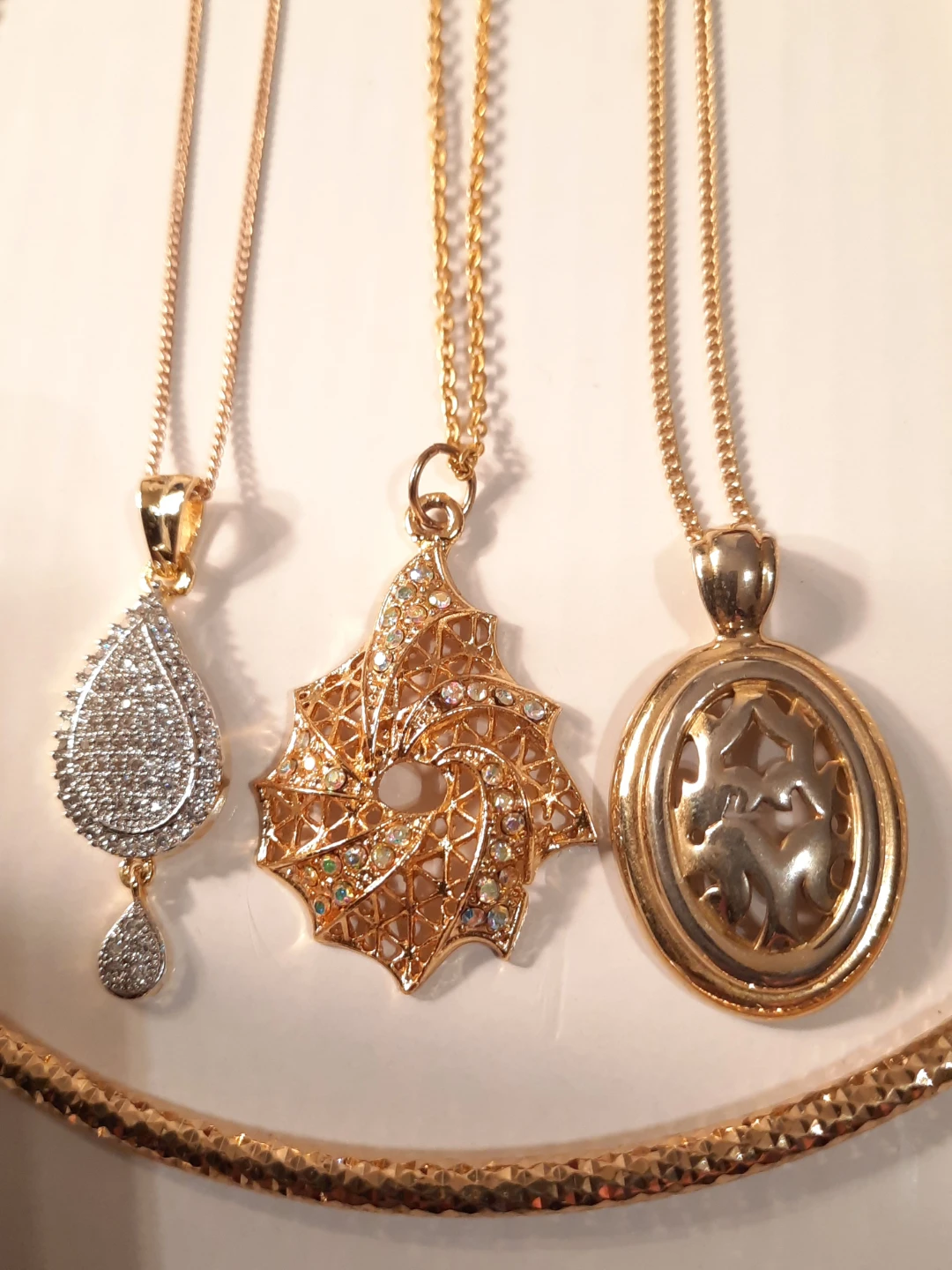 Assorted Gold Tone Necklaces with Pendants - photo 2