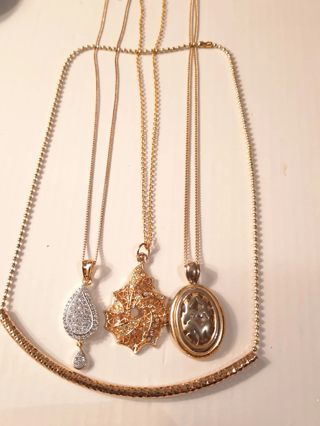 Assorted Gold Tone Necklaces with Pendants - photo 4