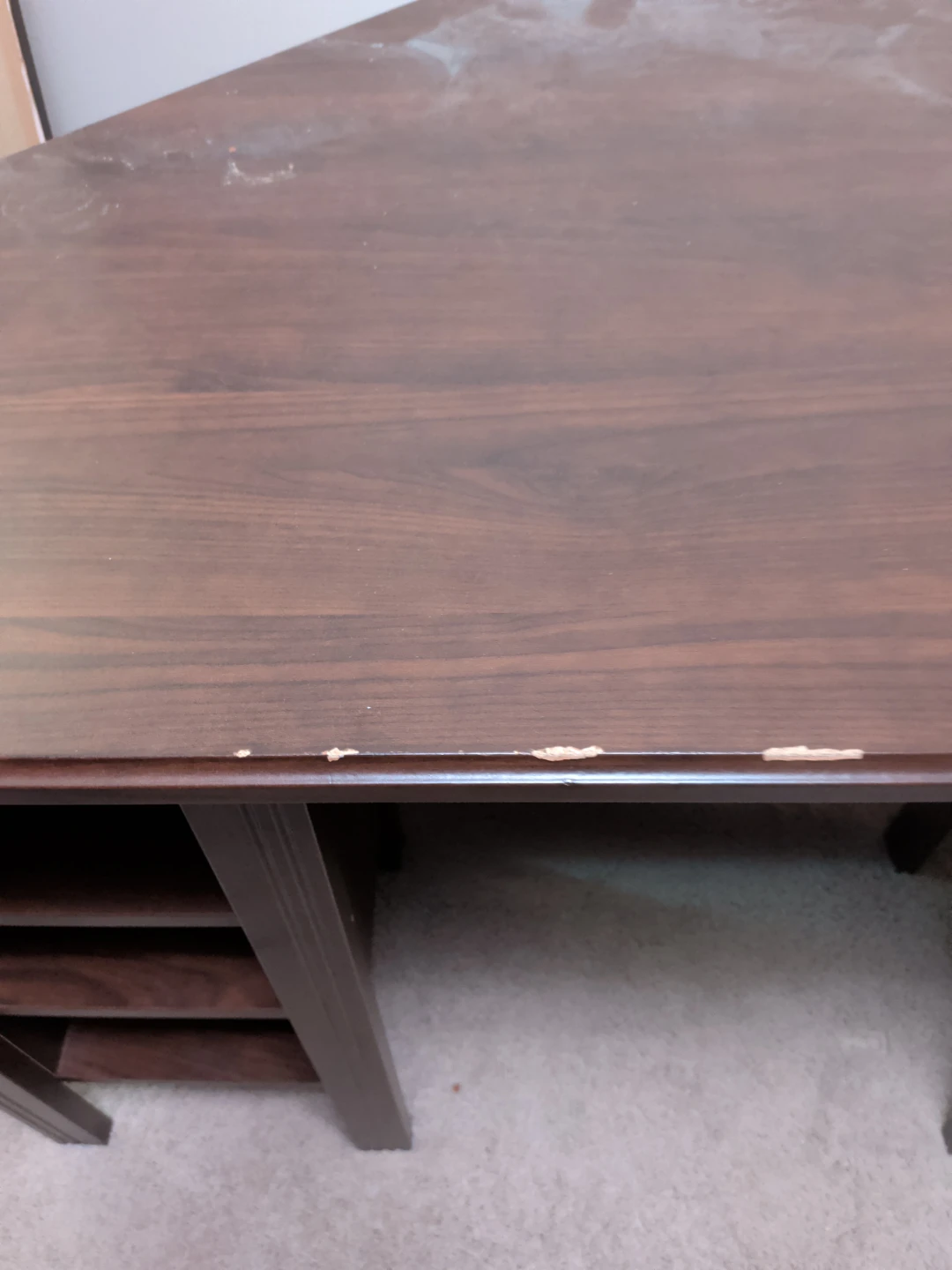 Brown Corner Desk with Shelves - photo 4