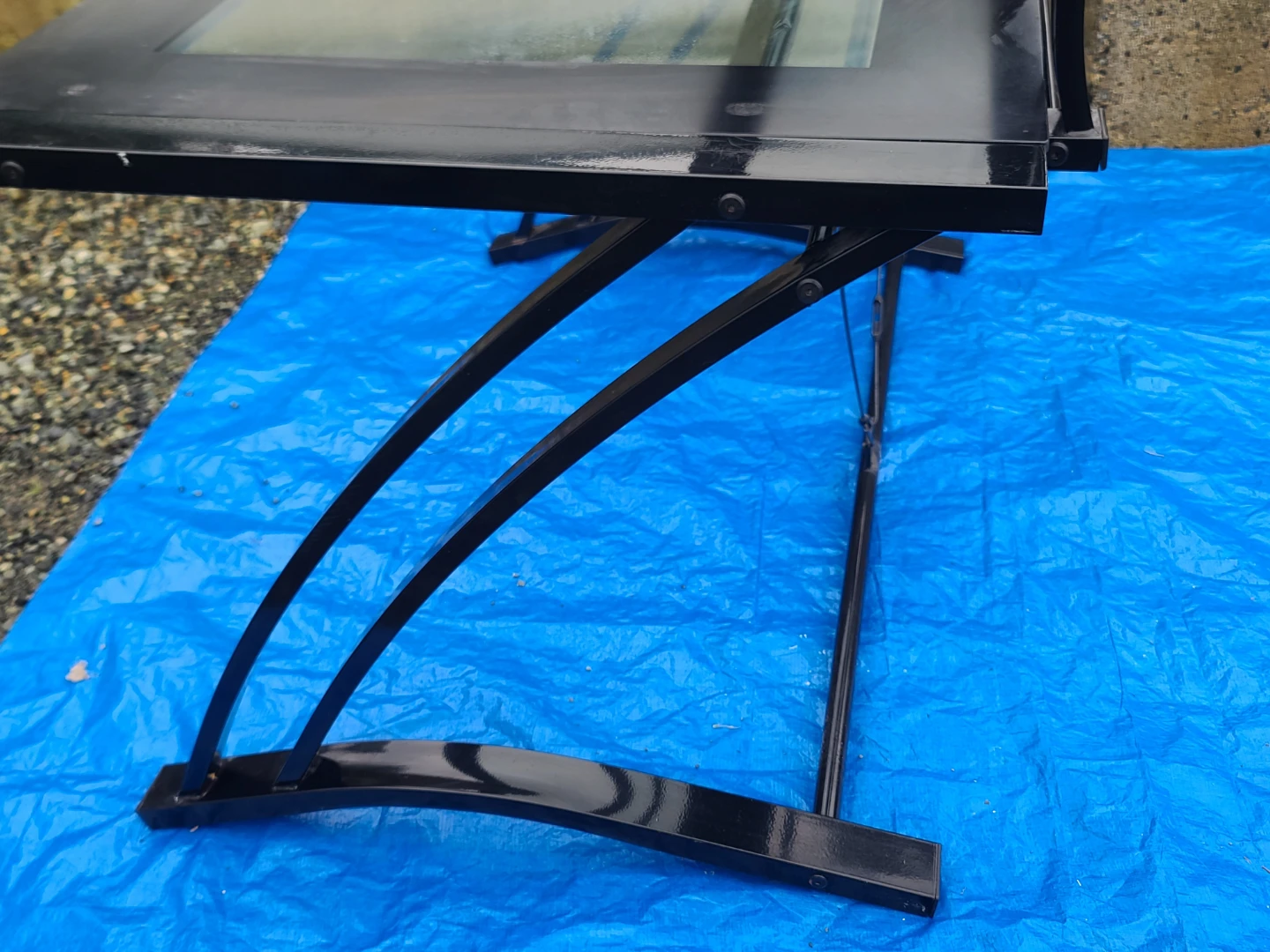 Black Glass Top Drafting Table - photo 3
