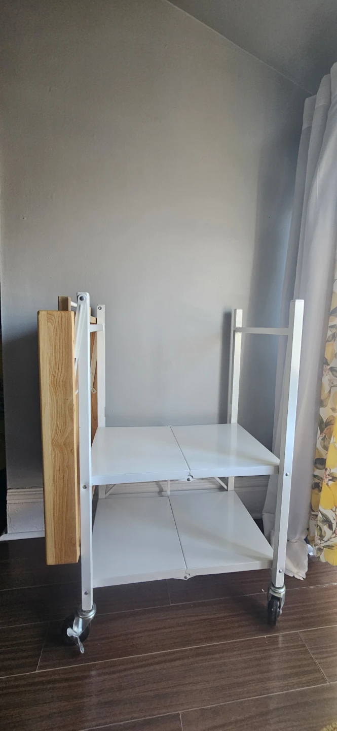 3-tier Foldable Wheeled Kitchen Island Cart - photo 2