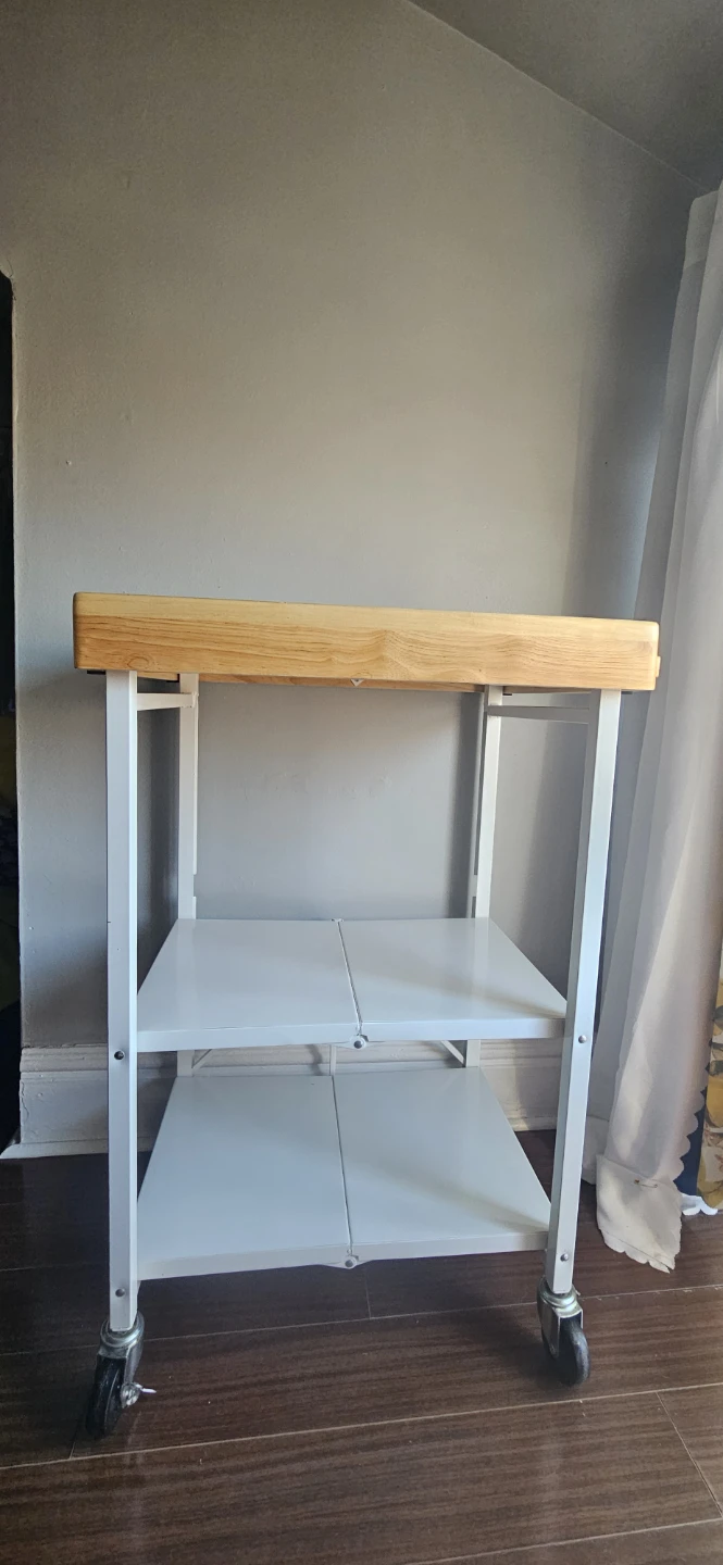 3-tier Foldable Wheeled Kitchen Island Cart - photo 4