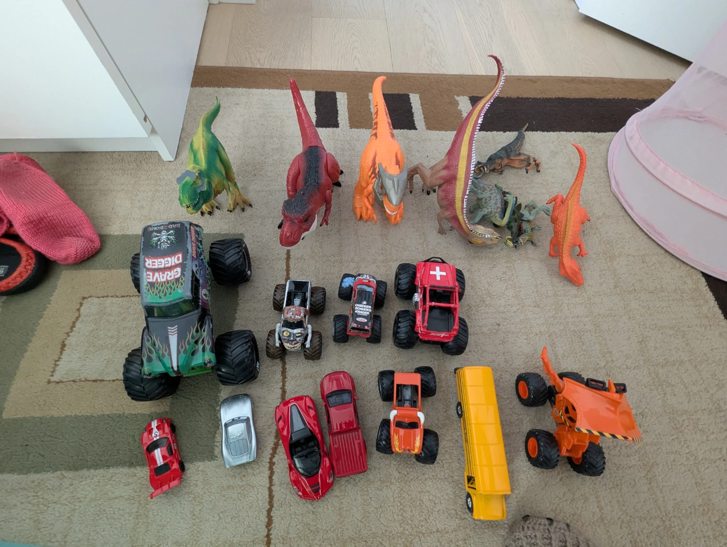 Monster Trucks & Dinosaur Toy Lot