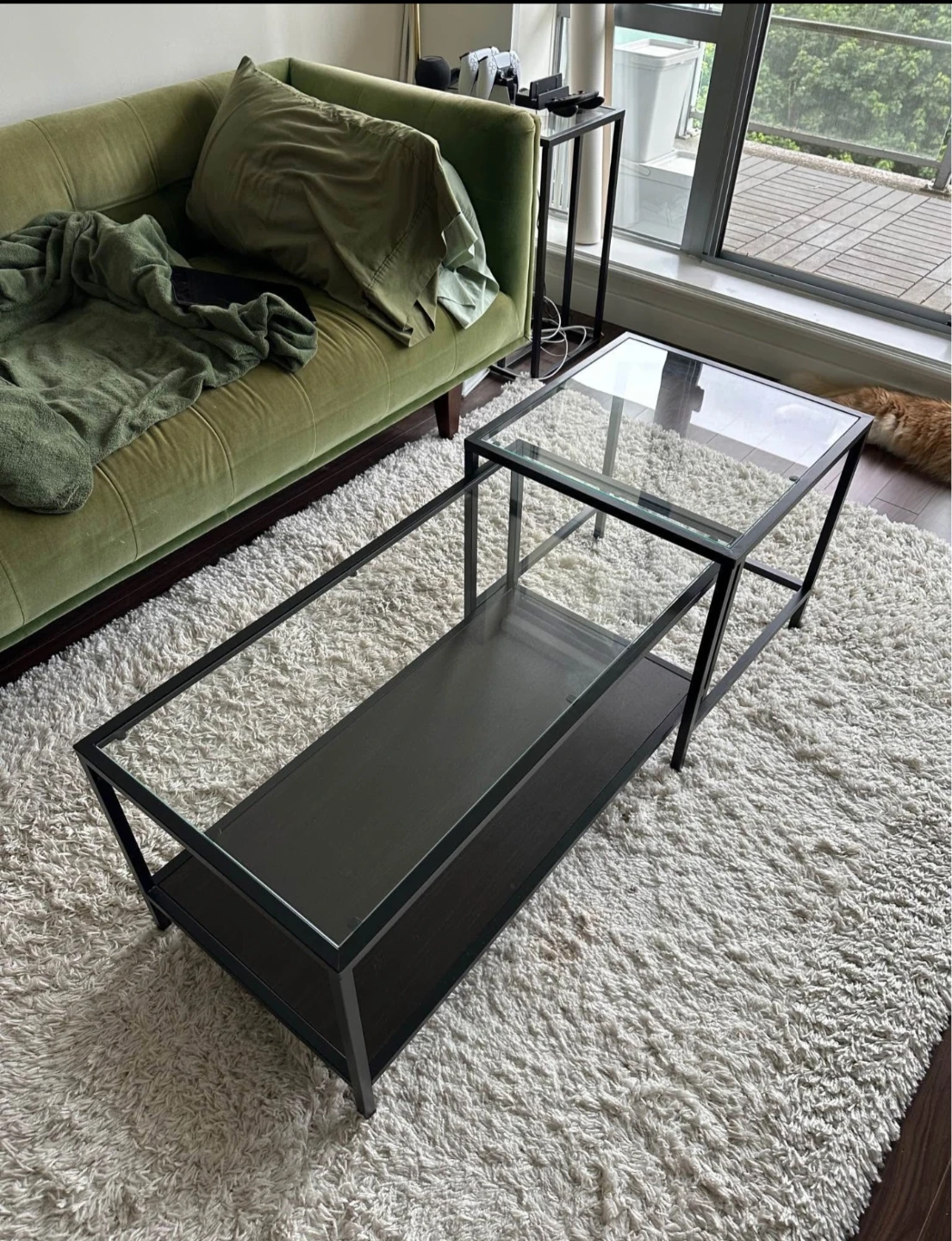 Nesting Coffee Table with Glass Top