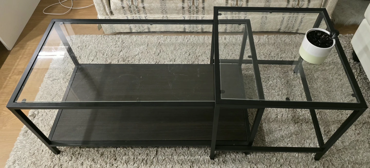 Nesting Coffee Table with Glass Top - photo 2