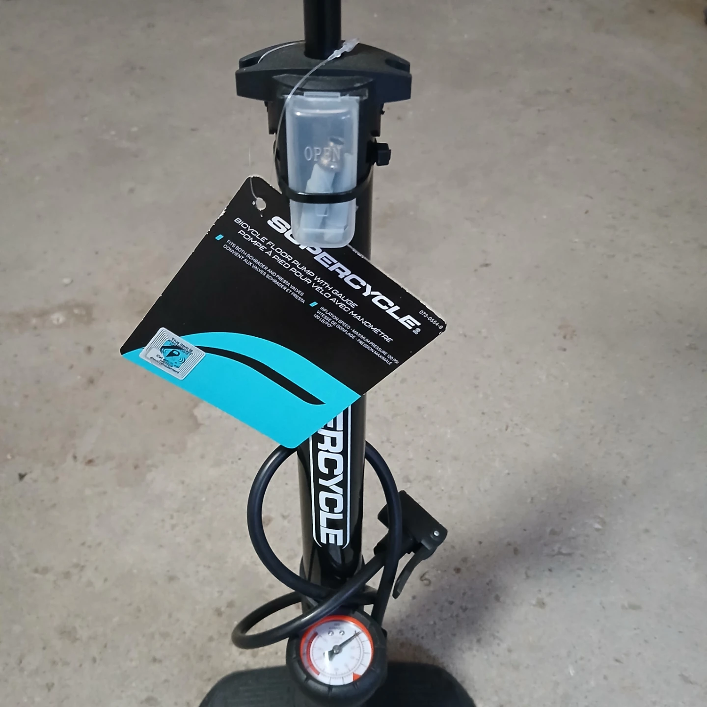 Supercycle Bicycle Floor Pump with Gauge - New