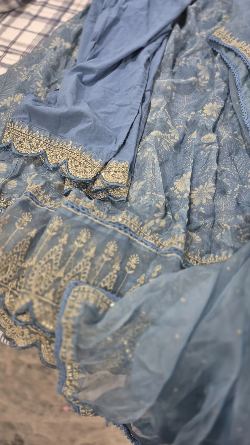 Blue Embroidered Kurti Set - photo 4
