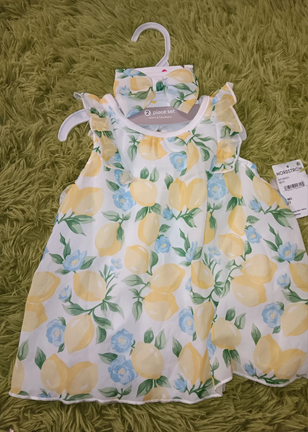 Baby Starters 2-Piece Lemon Dress & Headband - 9M New