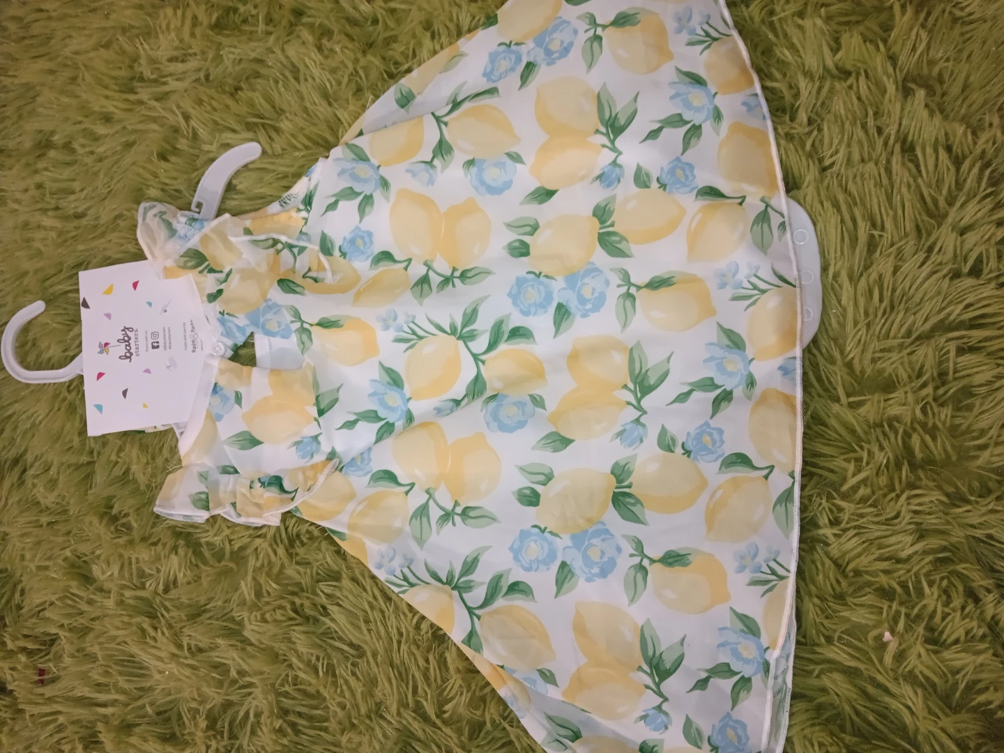 Baby Starters 2-Piece Lemon Dress & Headband - 9M New - photo 3