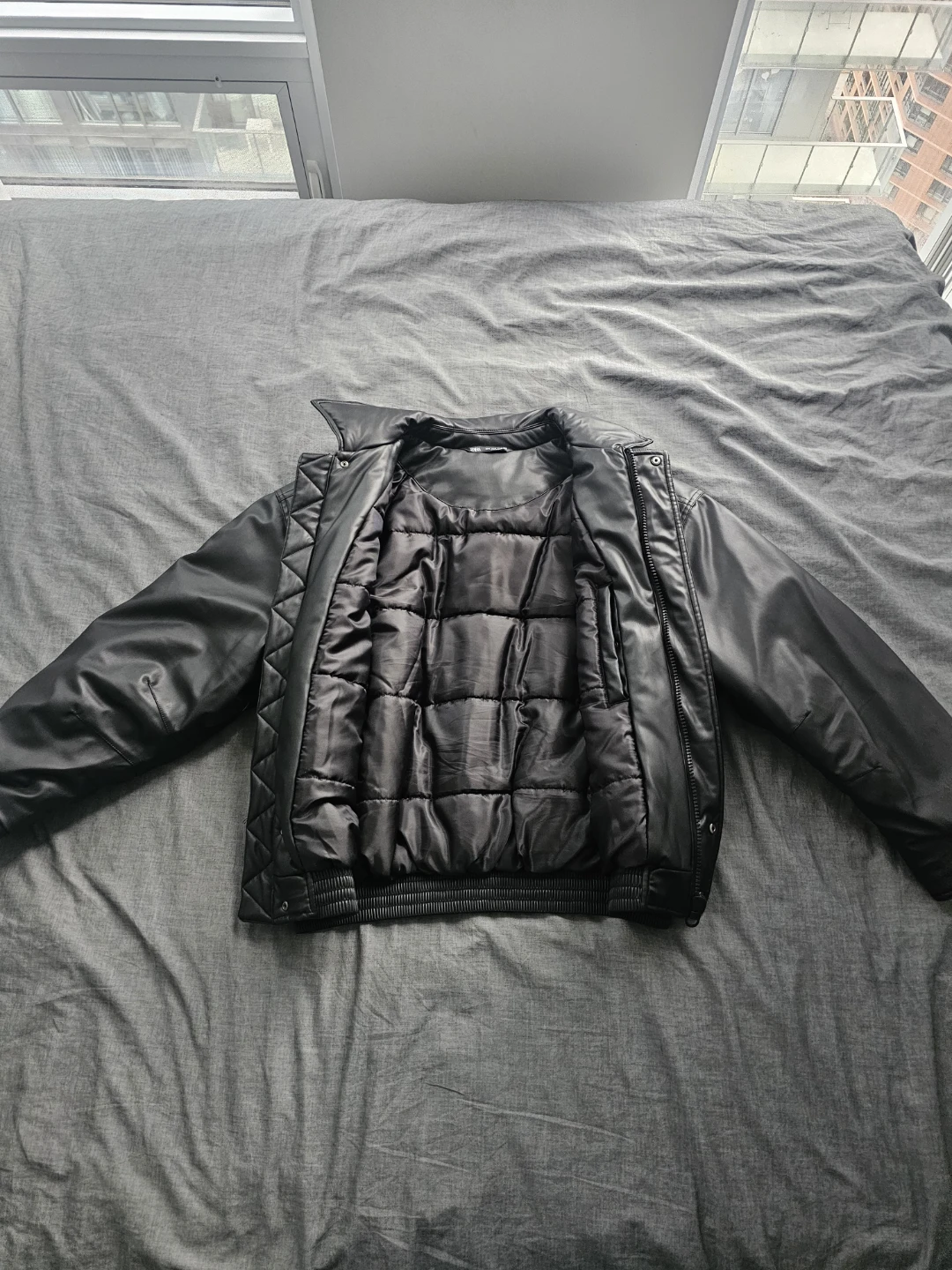 Zara Faux Leather Jacket - Black - Size S - photo 2