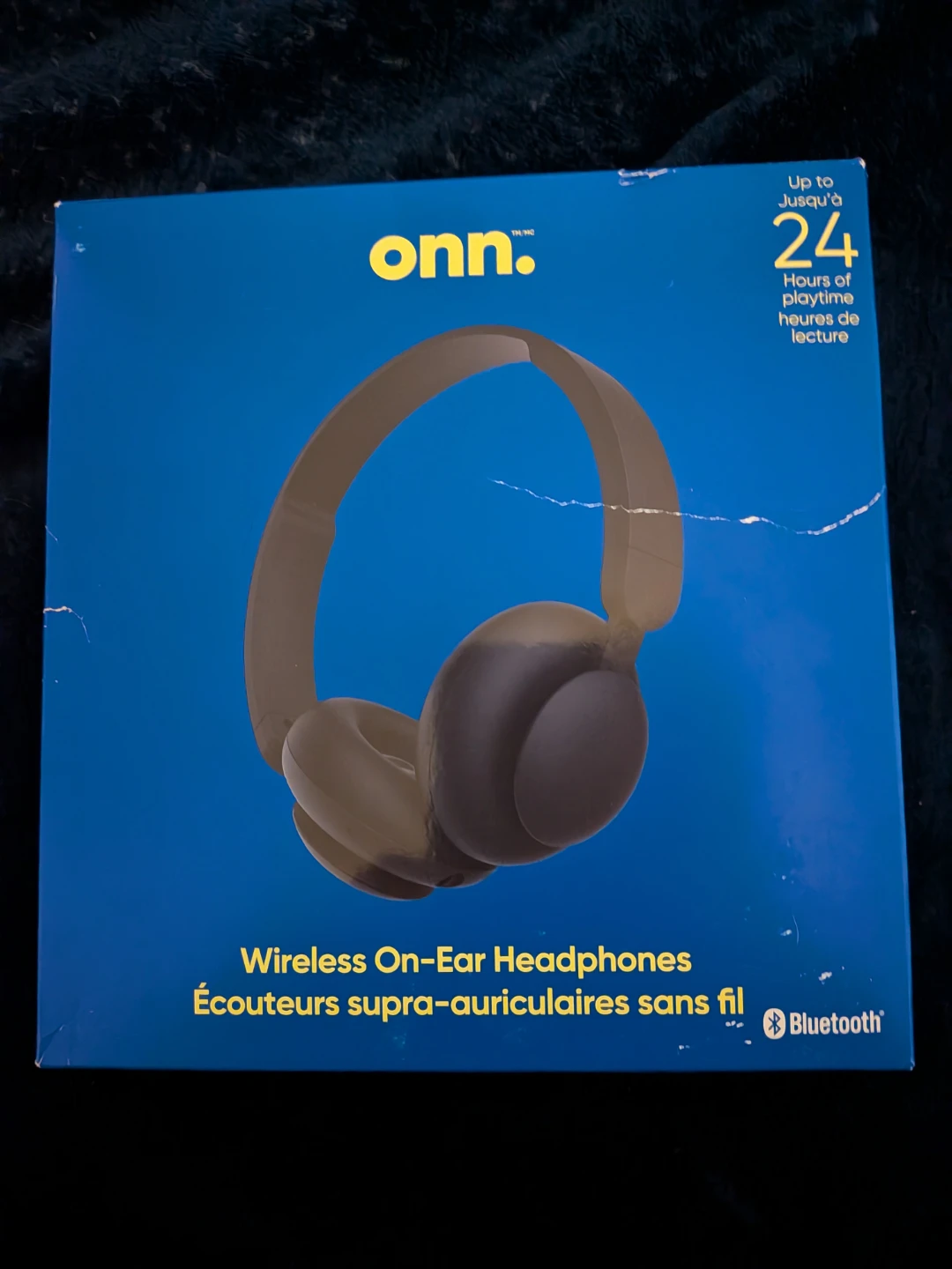 onn. Wireless On-Ear Headphones - Black