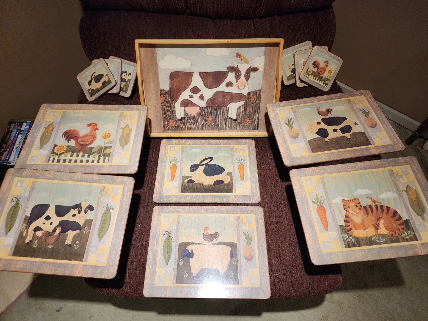 Wooden Serving Tray and Coaster Set - photo 2