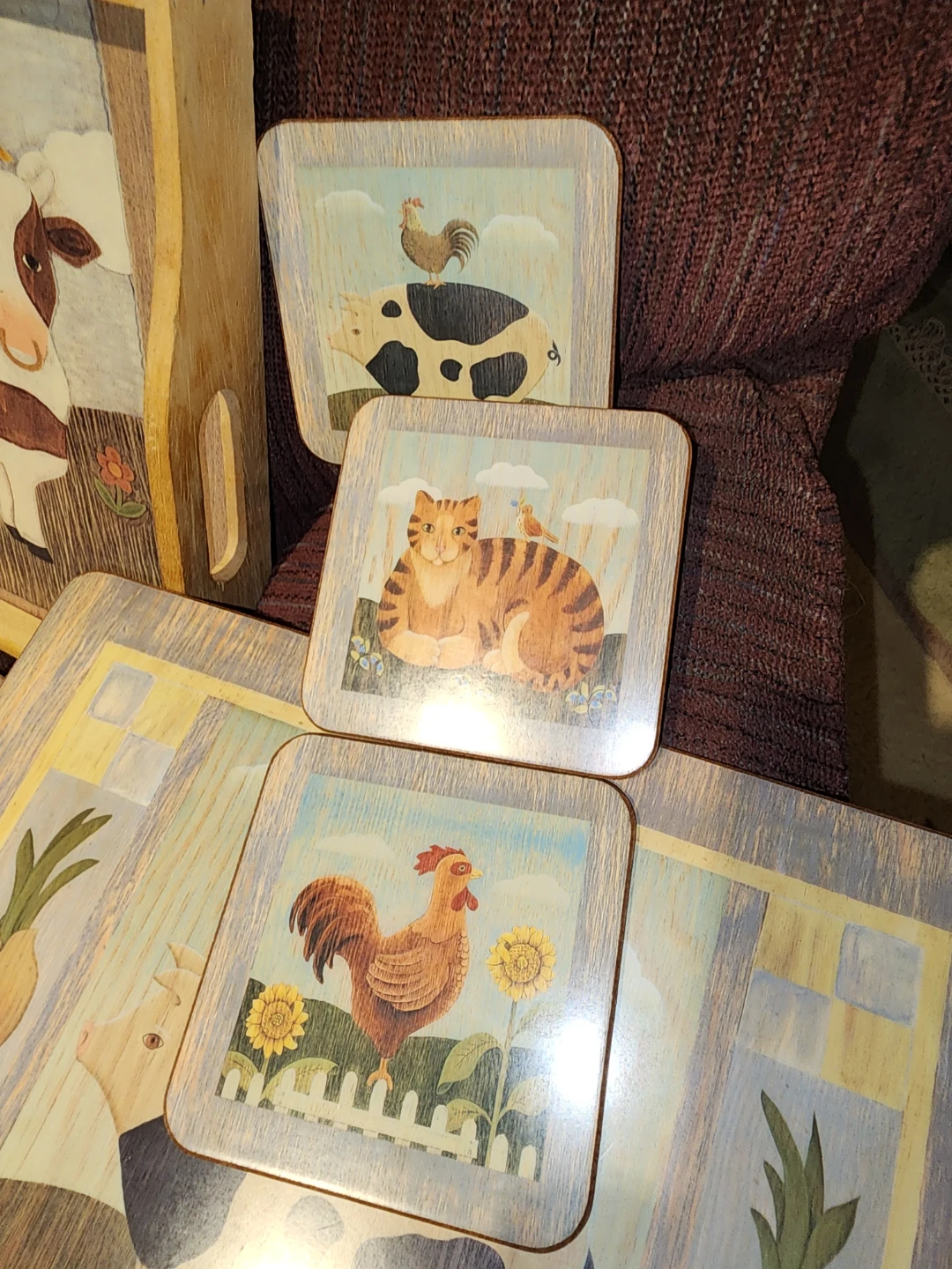 Wooden Serving Tray and Coaster Set - photo 5
