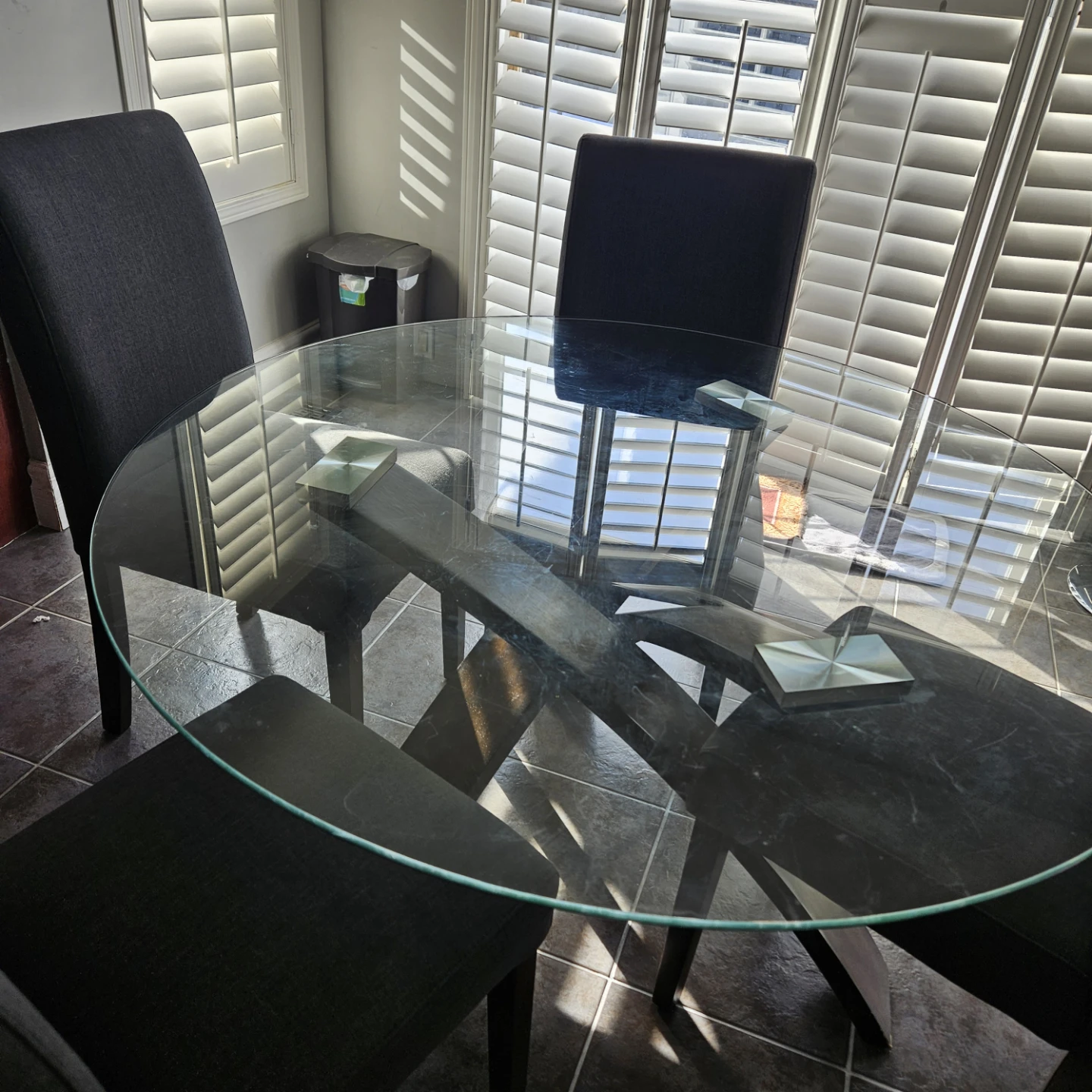 Glass Round Dining Table with 4 Chairs - photo 5