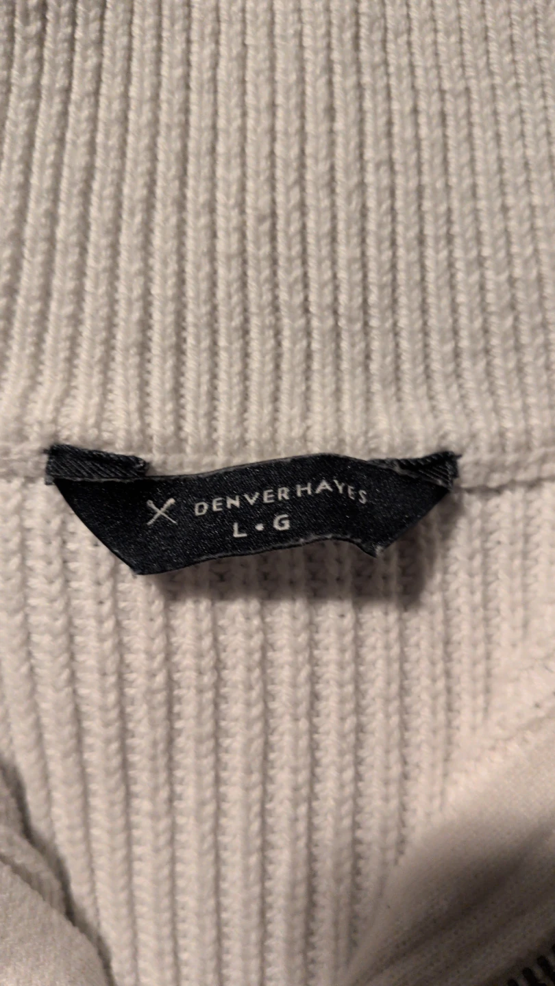 Denver Hayes Striped Quarter-Zip Sweater - Size L - photo 2