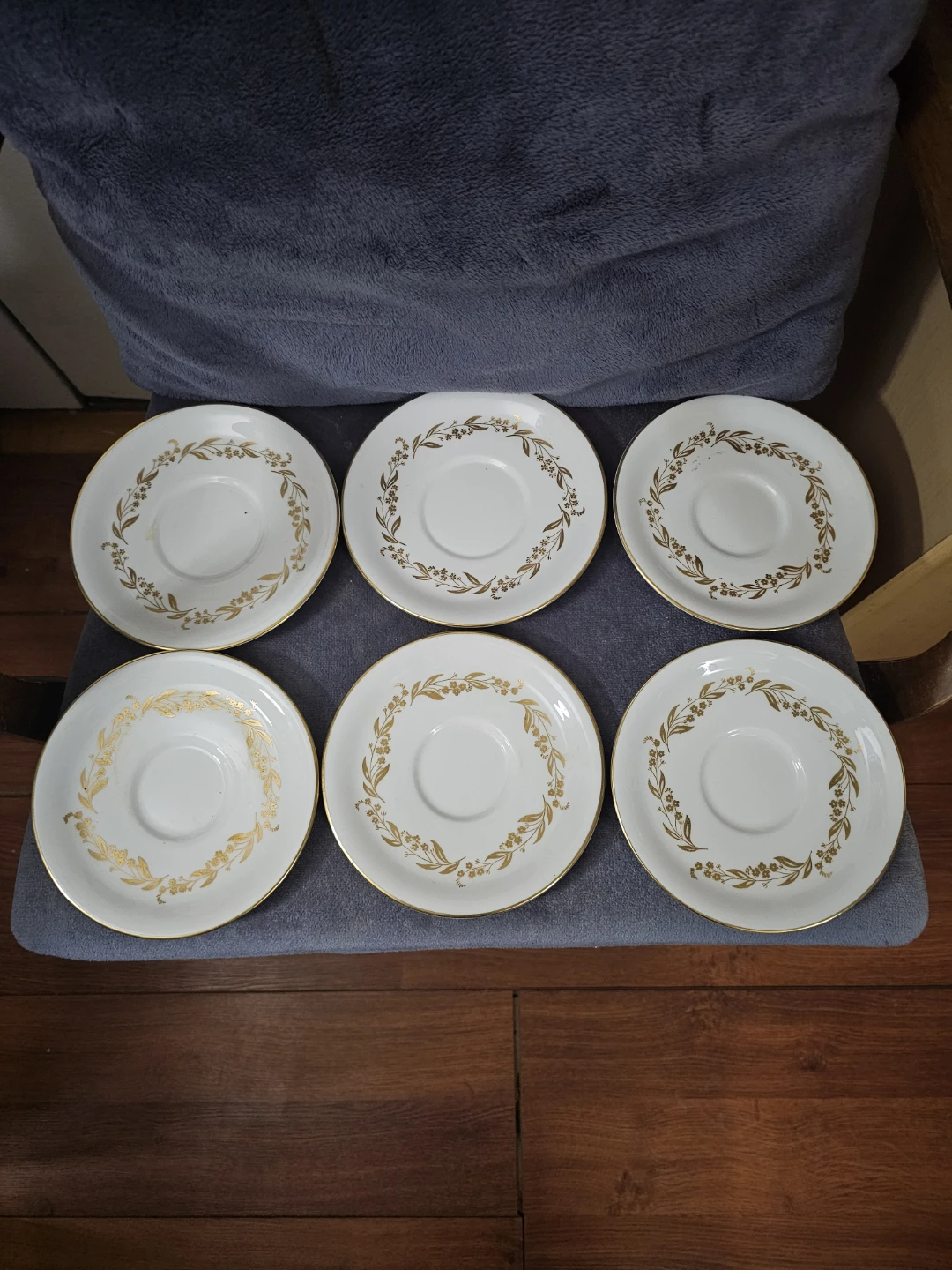 Royal Worcester Saguenay Saucer Set Of 6