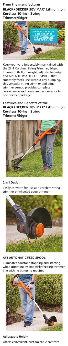 Black and Decker Trimmer With Battery and Charger - photo 5