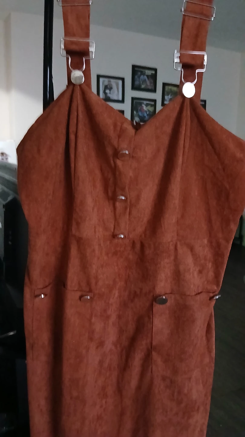 Brown Suede Overall Dress - photo 4