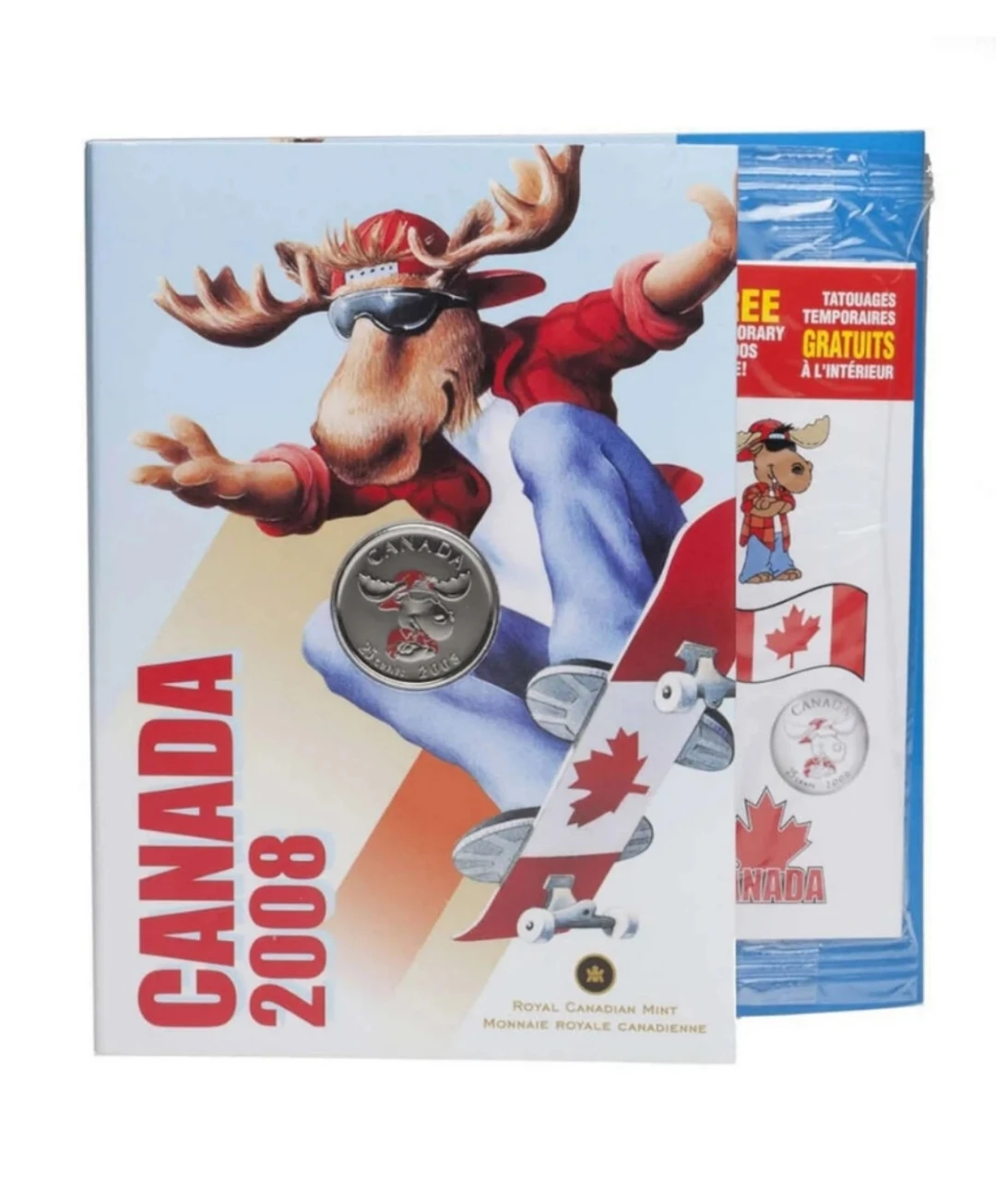 2008 25c Canada Day - Coloured Coin