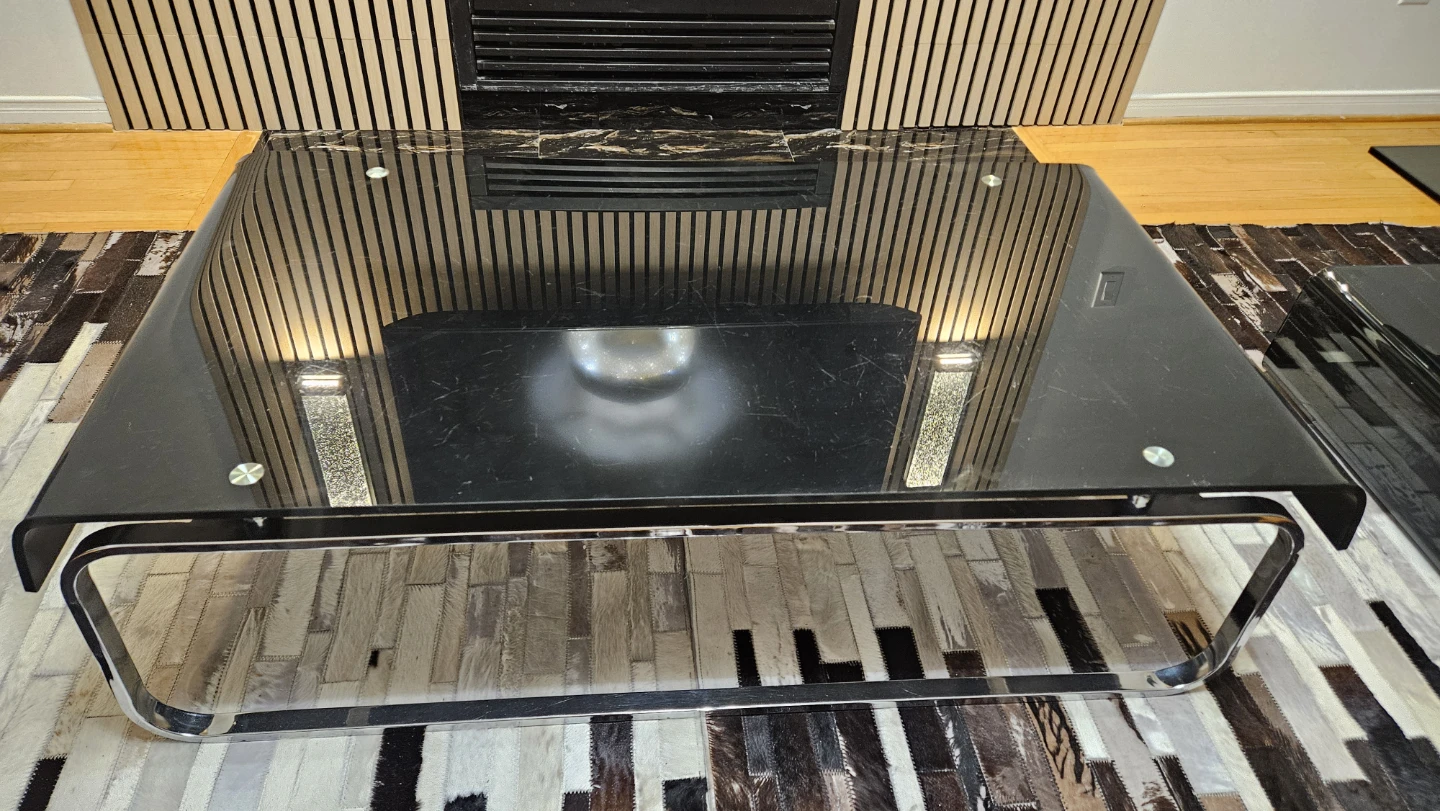 Black Glass Coffee Table - photo 3